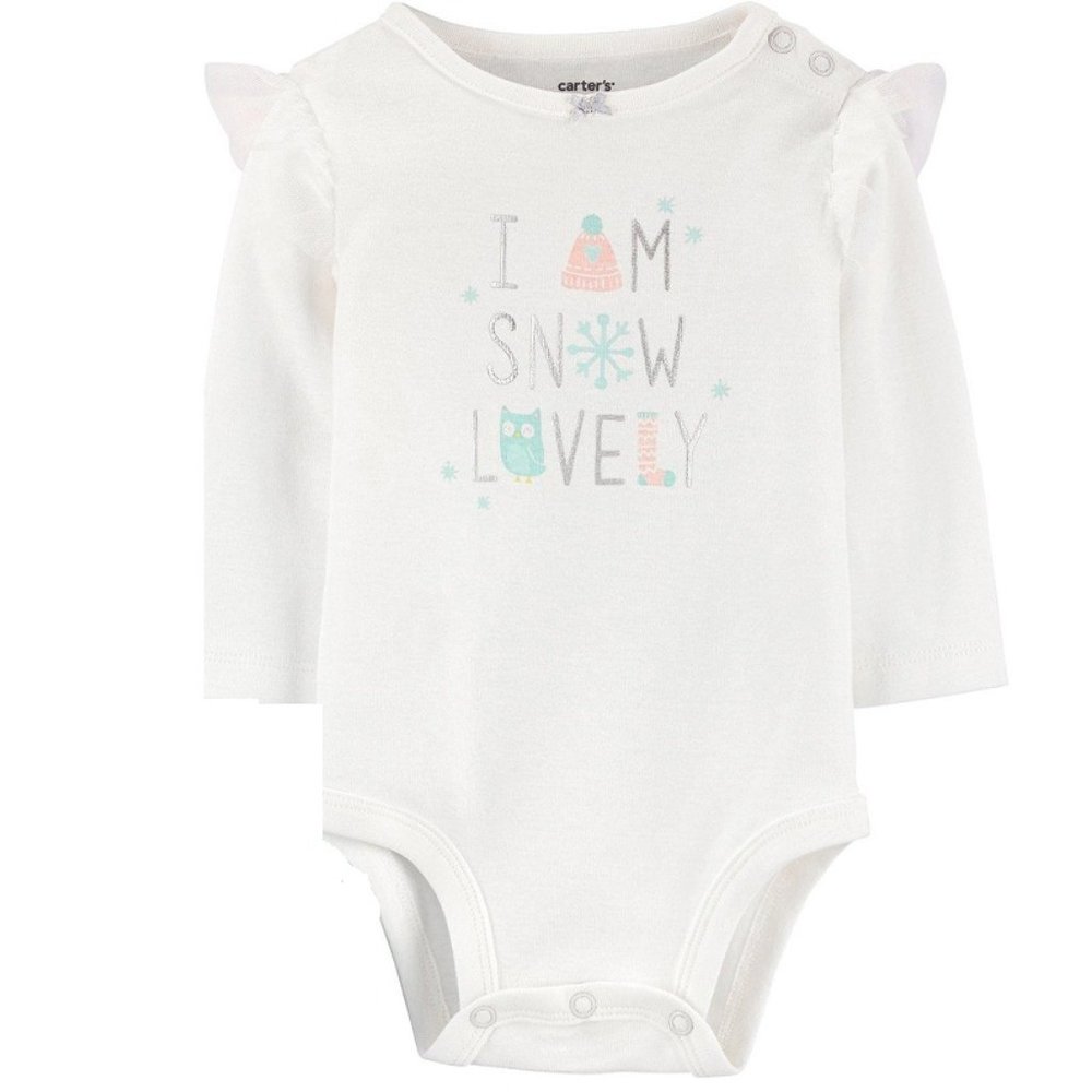 NWT Carter's Baby Girls Snow Lovely Bodysuit One Piece